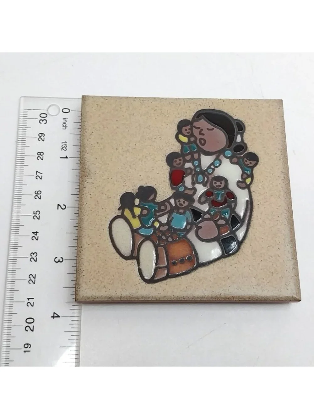 Teissedre Designs Southwestern Native American Ceramic Tile Storyteller Trivet